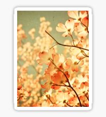 Vintage Pink Spring Flowers Sticker