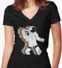 Radio & Spaceman Women's Fitted V-Neck T-Shirt