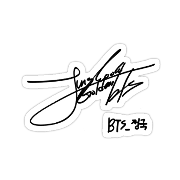 "BTS Jungkook Signature" Stickers by musicalsamurai | Redbubble