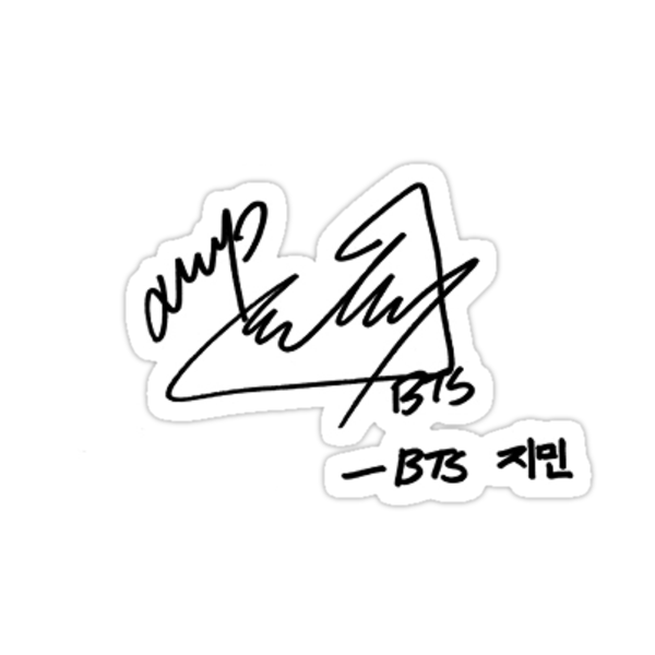 "BTS Jimin Signature" Stickers by musicalsamurai | Redbubble