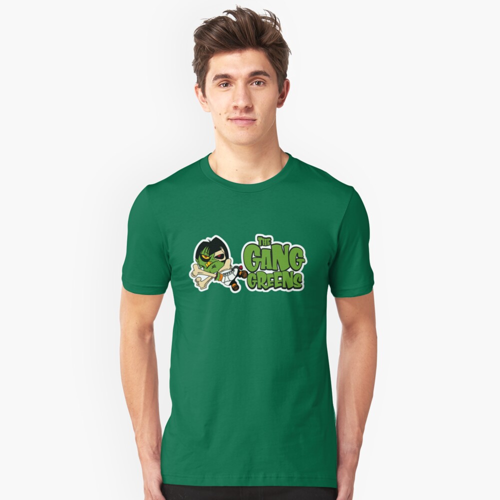 BRDL "The Gang Greens" Logo - Clothing, Stationery, Phone Cases & MORE! Slim Fit T-Shirt