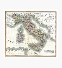 Italy map by John Cary - 1799 Photographic Print