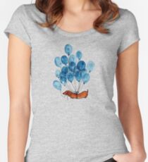 Camiseta entallada de cuello redondo Perro Dachshund y globos