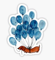 Dachshund dog and balloons Sticker