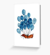 Dachshund dog and balloons Greeting Card