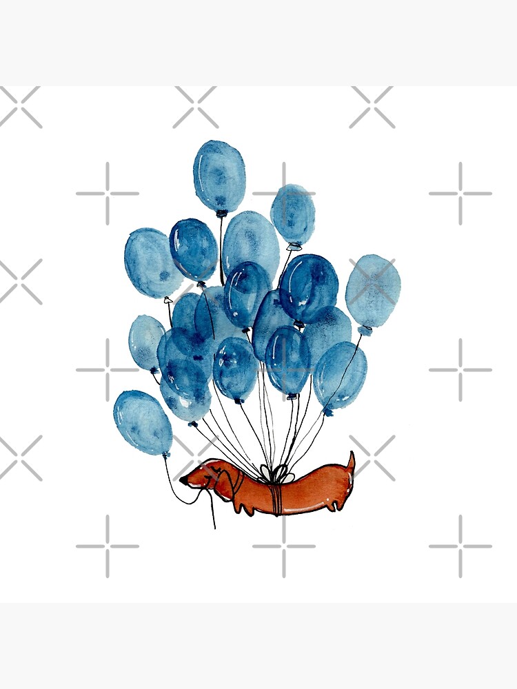 Dachshund dog and balloons by KaylaPhan