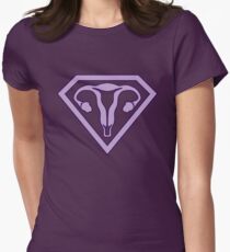 Uterus Hero Lavendar Dark Women's Fitted T-Shirt