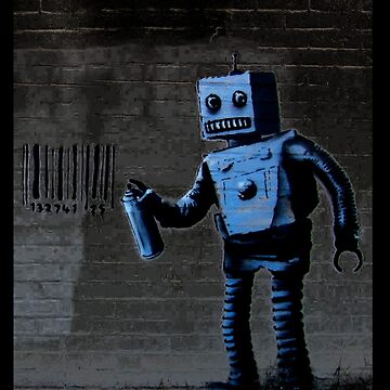 Barcode Robot Wall Vinyl Sticker - Urban Street Art Decal