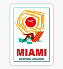 "EASTERN AIRLINES" Vintage Fly to Miami Print Sticker