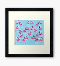 Wading Flamingos Framed Print