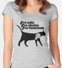 Pro cats Pro Choice Pro Feminism Women's Fitted Scoop T-Shirt