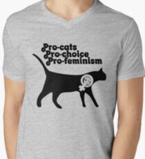 Pro cats Pro Choice Pro Feminism Men's V-Neck T-Shirt