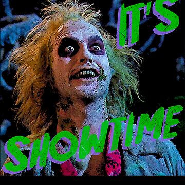 beetlejuice it's showtime graphic Sticker for Sale by BrownNancyy