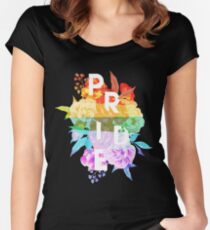 Blumenpracht Tailliertes Rundhals-Shirt