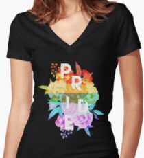 Floral Pride Women's Fitted V-Neck T-Shirt