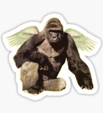 Harambe from above Sticker