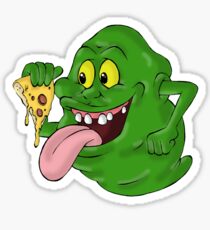 Slimer eating pizza Sticker