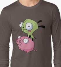Gir Riding Pig Long Sleeve T-Shirt