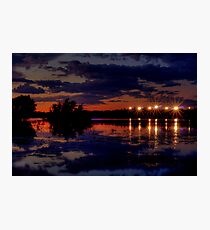 Lights Over Willow Lake At Sunset Photographic Print