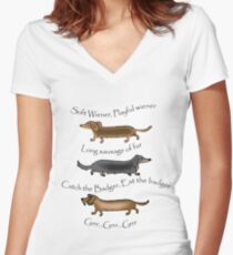 Weich Wiener, Verspielter Wiener ... Tailliertes T-Shirt mit V-Ausschnitt