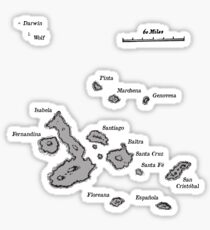 Galapagos Islands map Sticker