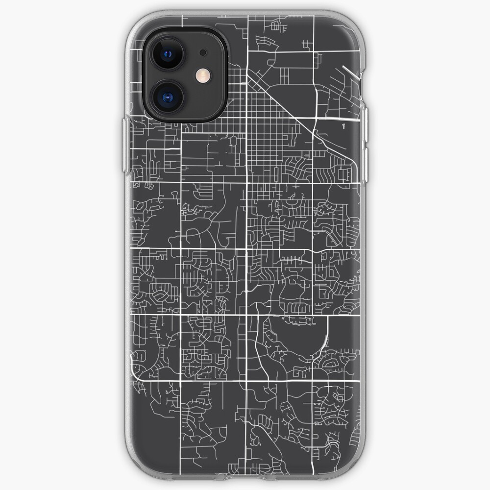 Fort Collins Map, USA - Gray iPhone Case & Cover