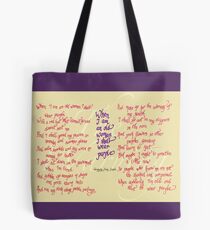 The Warning - When I am an old woman I shall wear purple Tote Bag