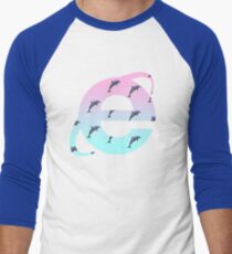 Vaporwave | Dolphins | Internet Explorer | HIGH QUALITY! | NEW! Men's Baseball ¾ T-Shirt
