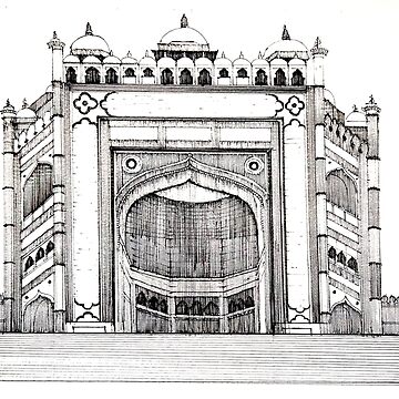 ArtzFolio Victorian Art Of Panch Mahal Fatehpur Sikri India Printed Bu –  ArtzFolio.com