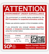SCP Sign Sticker