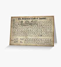 Alchemical Table of Symbols Greeting Card
