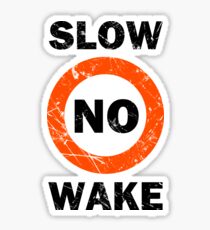 Slow No Wake Nautical Signage Sticker