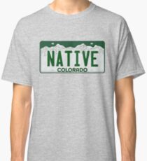 Camiseta clásica Placa de matrícula nativa de Colorado