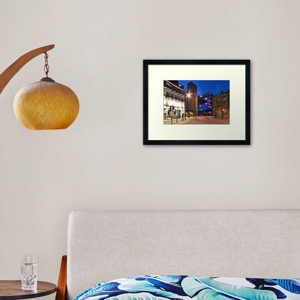 Newcastle's Tyne Bridge and Quayside Framed Art Print