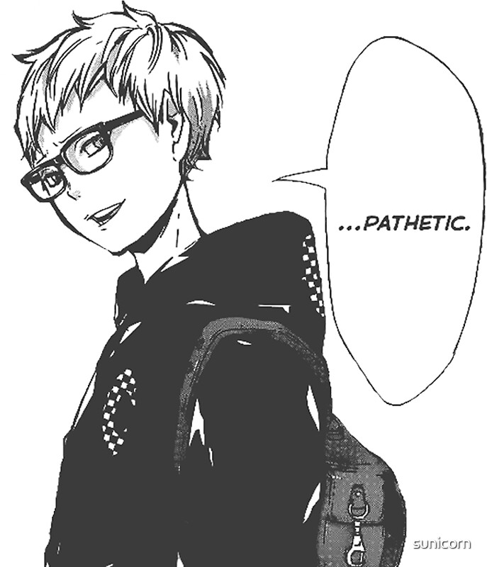 "Tsukishima Kei Pathetic manga " Stickers by sunicorn | Redbubble