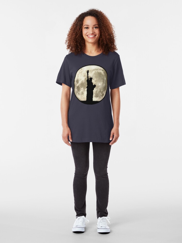 Alternate view of Full Moon Liberty Silhouette Slim Fit T-Shirt