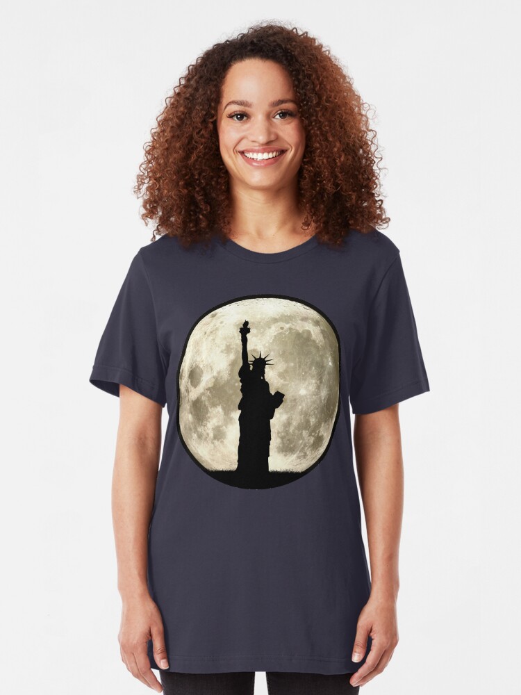 Alternate view of Full Moon Liberty Silhouette Slim Fit T-Shirt