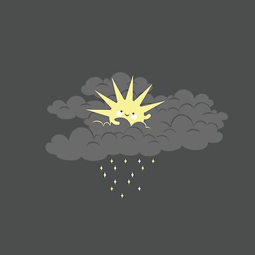 Artwork thumbnail, Happy sun in a sea of gray clouds by petitspixels