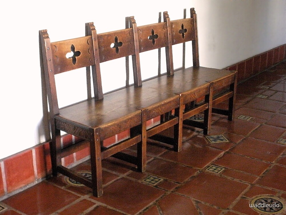 "" Spanish Style Bench " " by waddleudo Redbubble