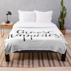 Wähle Glücklichkeit Fleecedecke