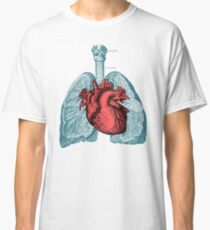 Red Heart and Lungs Human Anatomy art Classic T-Shirt