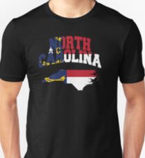 North Carolina Flag North Carolina Map Unisex T-Shirt