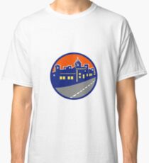 Buildings Street Cityscape Circle Retro Classic T-Shirt