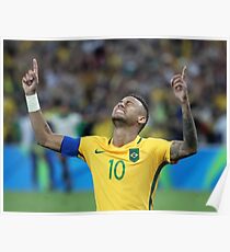 Neymar GOLD Olympics Rio 2016 (With Background) Poster