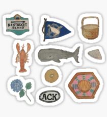Vintage Nantucket Island Collection Hand-painted Watercolor Sticker