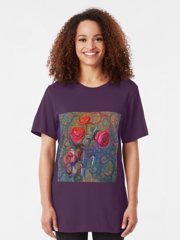 Alternate view of Roses #DeepDreamed Slim Fit T-Shirt