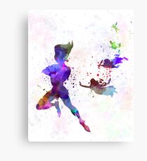 Peter Pan in watercolor Canvas Print