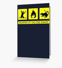 Tarjeta de felicitación Peligros del pantano de fuego