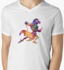 Kapitän Hook in Aquarell T-Shirt mit V-Ausschnitt für Männer