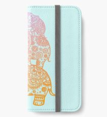 Elefantenfamilie in Farbe iPhone Flip-Case/Hülle/Klebefolie
